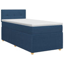 vidaXL Boxspring ágy matraccal fejtámlával Kék 100 x 200 cm Szövet