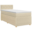 vidaXL Boxspring ágy matraccal Krémszínű 100 x 200 cm Szövet