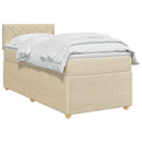 vidaXL Boxspring ágy matraccal Krémszínű 100 x 200 cm Szövet