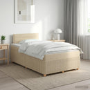 vidaXL Boxspring ágy matraccal Krémszínű 120 x 200 cm Szövet