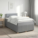 vidaXL Boxspring ágy matraccal Világosszürke 120 x 200 cm Szövet