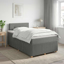 vidaXL Boxspring ágy matraccal Sötétszürke 120 x 190 cm Szövet