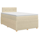 vidaXL Boxspring ágy matraccal Krémszínű 120 x 190 cm Szövet