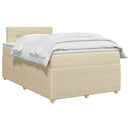 vidaXL Boxspring ágy matraccal Krémszínű 120 x 190 cm Szövet