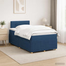 vidaXL Boxspring ágy matraccal fejtámlával Kék 120 x 190 cm Szövet