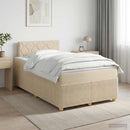 vidaXL Boxspring ágy matraccal Krémszínű 120 x 200 cm Szövet