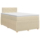vidaXL Boxspring ágy matraccal Krémszínű 120 x 190 cm Szövet