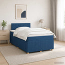 vidaXL Boxspring ágy matraccal fejtámlával Kék 120 x 200 cm Szövet