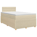 vidaXL Boxspring ágy matraccal Krémszínű 120 x 200 cm Szövet