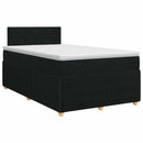 vidaXL Boxspring ágy matraccal fejtámlával Fekete 120 x 200 cm Szövet
