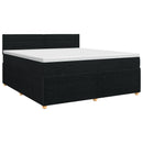 vidaXL Boxspring ágy matraccal fejtámlával Fekete 140 x 190 cm Szövet