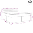 vidaXL Boxspring ágy matraccal Sötét Barna 140 x 190 cm Szövet