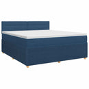 vidaXL Boxspring ágy matraccal fejtámlával Kék 140 x 190 cm Szövet
