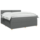 vidaXL Boxspring ágy matraccal Sötétszürke 140 x 190 cm Szövet