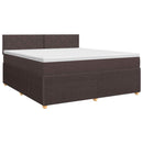vidaXL Boxspring ágy matraccal Sötét Barna 140 x 190 cm Szövet