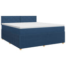 vidaXL Boxspring ágy matraccal fejtámlával Kék 140 x 190 cm Szövet