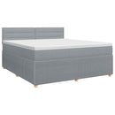 vidaXL Boxspring ágy matraccal Világosszürke 140 x 200 cm Szövet