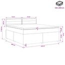 vidaXL Boxspring ágy matraccal Sötétszürke 140 x 200 cm Szövet