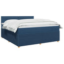 vidaXL Boxspring ágy matraccal fejtámlával Kék 140 x 200 cm Szövet