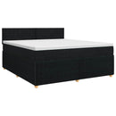 vidaXL Boxspring ágy matraccal fejtámlával Fekete 140 x 200 cm Szövet