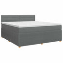 vidaXL Boxspring ágy matraccal Sötétszürke 160 x 200 cm Szövet
