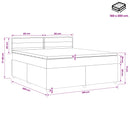 vidaXL Boxspring ágy matraccal Sötétszürke 160 x 200 cm Szövet