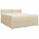 vidaXL Boxspring ágy matraccal Krémszínű 160 x 200 cm Szövet