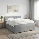 vidaXL Boxspring ágy matraccal Világosszürke 140 x 200 cm Szövet