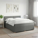 vidaXL Boxspring ágy matraccal Sötétszürke 140 x 190 cm Szövet
