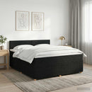 vidaXL Boxspring ágy matraccal fejtámlával Fekete 160 x 200 cm Szövet