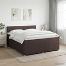 vidaXL Boxspring ágy matraccal Sötét Barna 140 x 190 cm Szövet