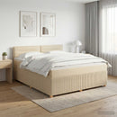 vidaXL Boxspring ágy matraccal Krémszínű 140 x 190 cm Szövet