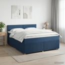 vidaXL Boxspring ágy matraccal fejtámlával Kék 140 x 190 cm Szövet