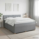 vidaXL Boxspring ágy matraccal Világosszürke 180 x 200 cm Szövet