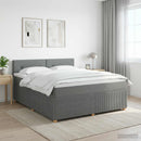 vidaXL Boxspring ágy matraccal Sötétszürke 180 x 200 cm Szövet