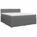 vidaXL Boxspring ágy matraccal Sötétszürke 180 x 200 cm Szövet