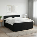 vidaXL Boxspring ágy matraccal fejtámlával Fekete 160 x 200 cm Szövet