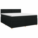 vidaXL Boxspring ágy matraccal fejtámlával Fekete 180 x 200 cm Szövet