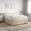 vidaXL Boxspring ágy matraccal Krémszínű 140 x 190 cm Szövet