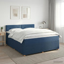 vidaXL Boxspring ágy matraccal fejtámlával Kék 140 x 200 cm Szövet
