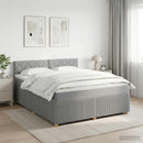 vidaXL Boxspring ágy matraccal Világosszürke 140 x 190 cm Szövet