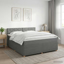 vidaXL Boxspring ágy matraccal Sötétszürke 140 x 200 cm Szövet