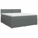 vidaXL Boxspring ágy matraccal Sötétszürke 180 x 200 cm Szövet