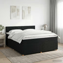 vidaXL Boxspring ágy matraccal fejtámlával Fekete 140 x 200 cm Szövet