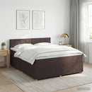 vidaXL Boxspring ágy matraccal Sötét Barna 140 x 190 cm Szövet