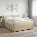vidaXL Boxspring ágy matraccal Krémszínű 160 x 200 cm Szövet