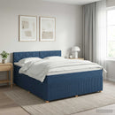 vidaXL Boxspring ágy matraccal fejtámlával Kék 140 x 190 cm Szövet