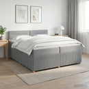 vidaXL Boxspring ágy matraccal Világosszürke 200 x 200 cm Szövet