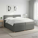 vidaXL Boxspring ágy matraccal Sötétszürke 200 x 200 cm Szövet