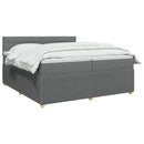 vidaXL Boxspring ágy matraccal Sötétszürke 200 x 200 cm Szövet